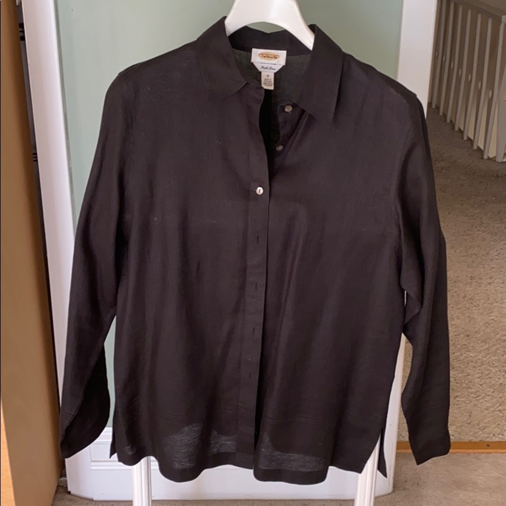 Black Linen Talbots button down